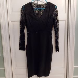 Long sleeve black lace dress